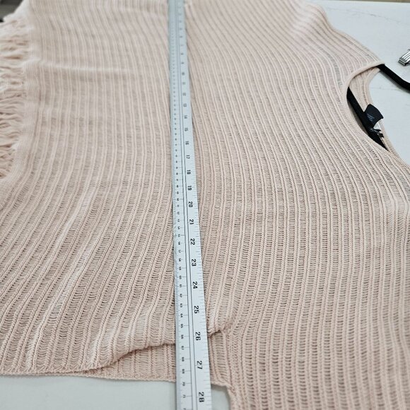 Anthropologie Akemi + Kin Frenchie Fringed Poncho Sweater Pink Sz Medium - Picture 11 of 12